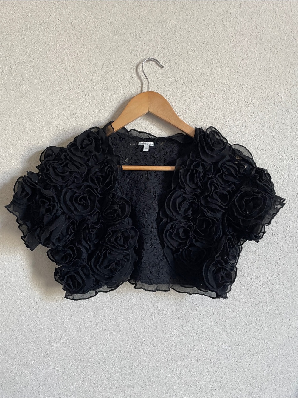 Charlotte Russe RARE Vintage Y2K Rosette Chiffon Bolero Shrug